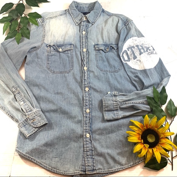 GAP Other - Gap Long Sleeve Blue Denim Jean Button Down Shirt